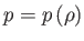 $\displaystyle p=p\left( \rho \right)$