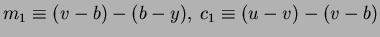 $m_{1} \equiv (v-b)-(b-y),\ c_{1}\equiv (u-v)-(v-b)$