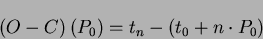 \begin{displaymath}\left( O-C \right)(P_{0})=t_{n}-(t_{0}+n \cdot P_{0})\end{displaymath}